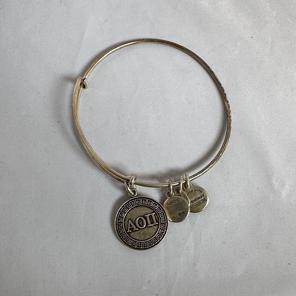 Silver Bangle Bracelet with Charms